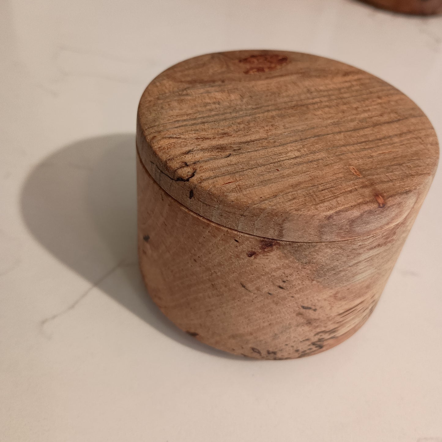 Spalted Pecan ~3" x 2.25" Lidded Box, Salt Cellar