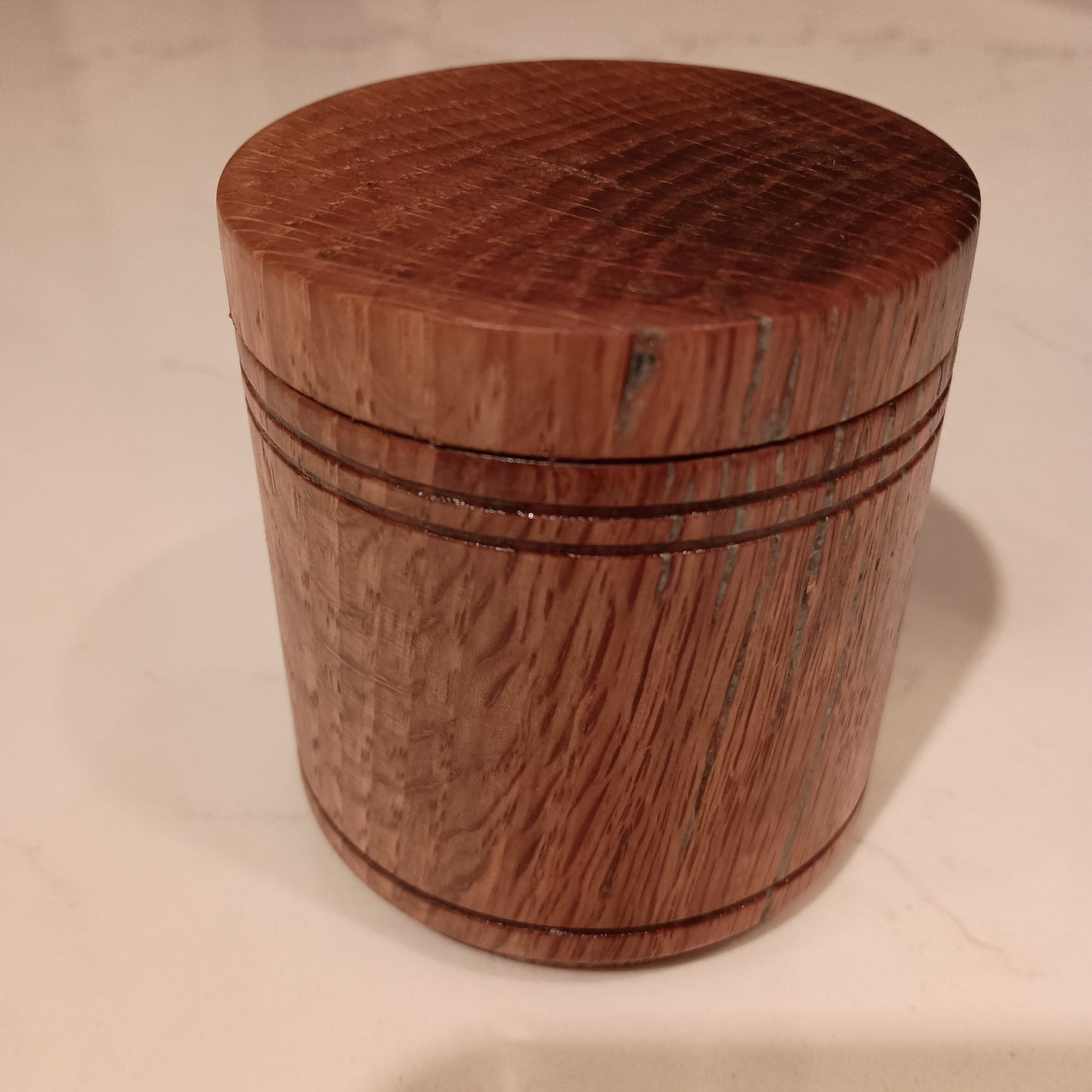 Red Oak Lidded Box, 2 7/8" x 3 1/8"