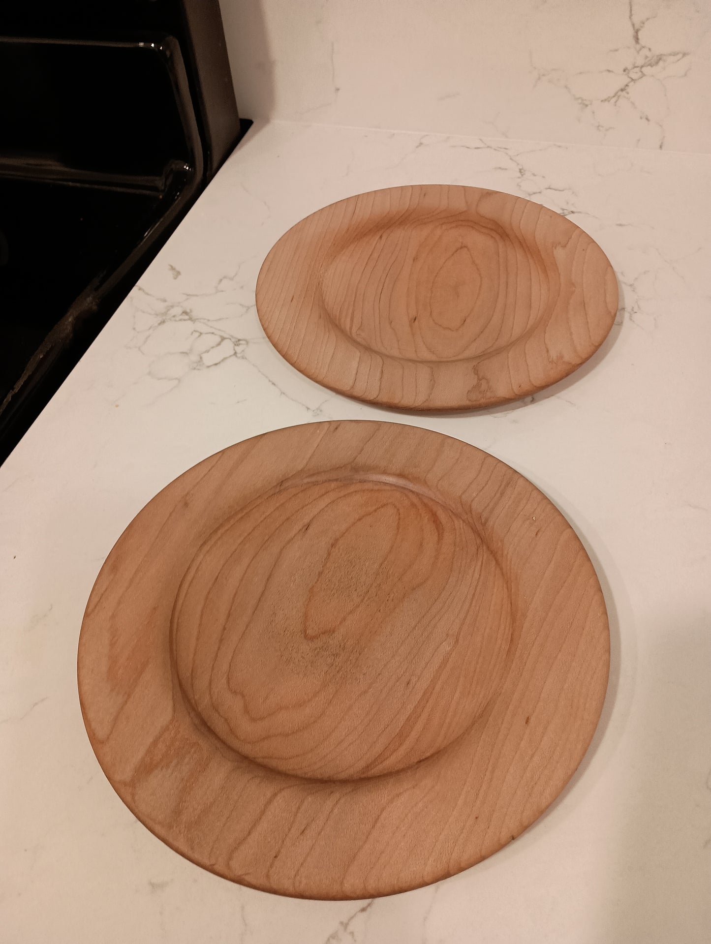 Set of Two Maple Plates, American Revolutionary War Trencher Style